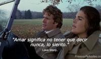 Amar significa no tener que decir nunca, lo siento.