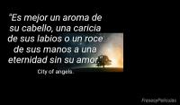 Es mejor un aroma de su cabello, una caricia de sus labios o un roce de sus manos a una eternidad sin su amor.